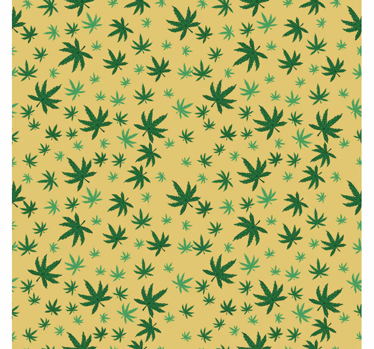 Carta da parati camera motivo cannabis senza giunte - TenStickers