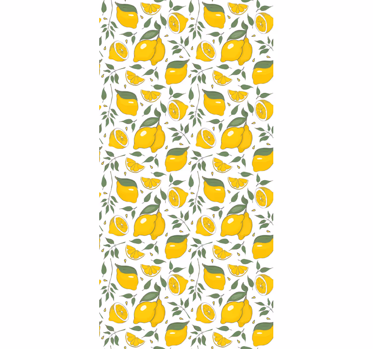 Carta da parati camera limoni e fiori crema - TenStickers