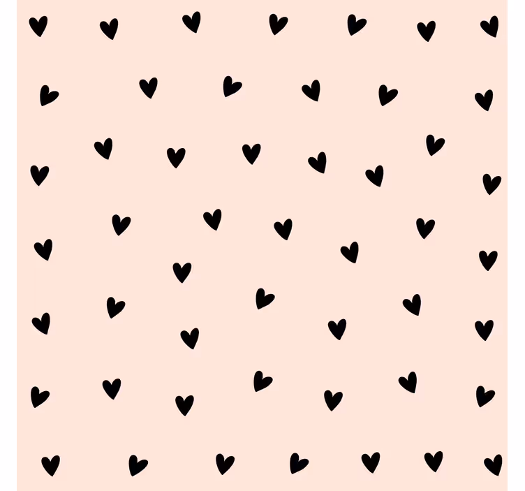 Carta da parati camera motivo cuori neri - TenStickers