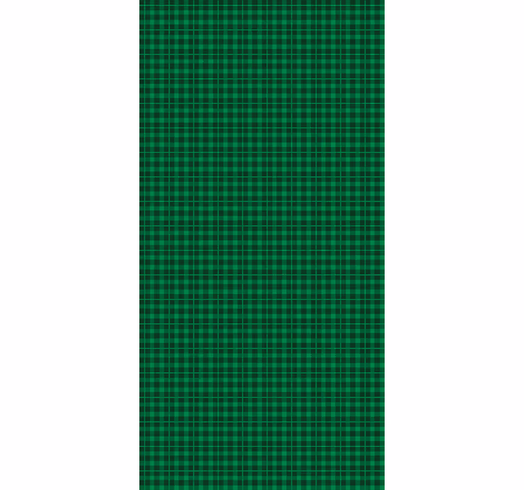 Carta da parati ornamentale motivo gingham verde - TenStickers