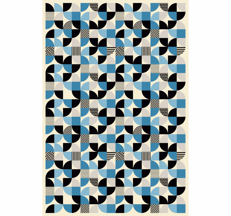 Carta da parati ornamentale motivo bauhaus blu rétro - TenStickers