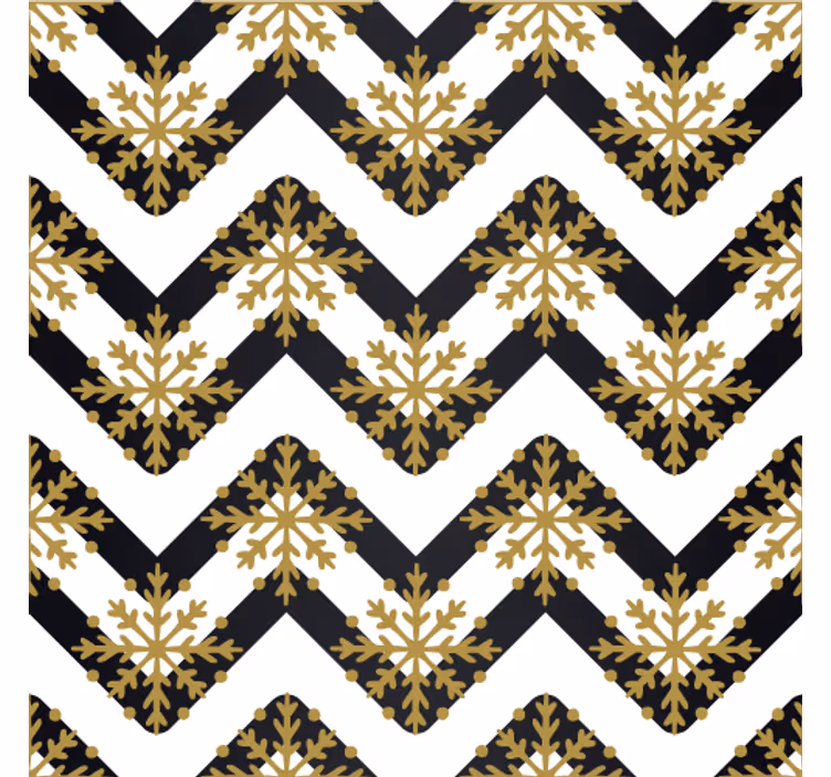 Carta da parati ornamentale motivo floreale a zig zag - TenStickers