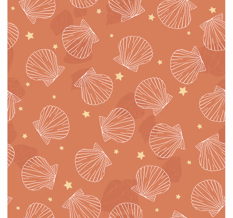 Carta da parati ornamentale motivo conchiglie - TenStickers