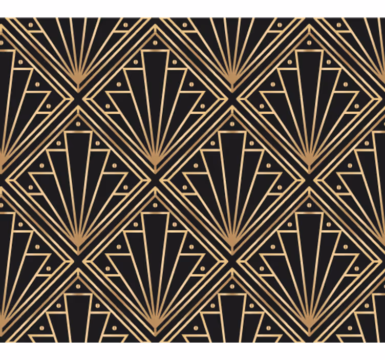 Carta da parati texture motivo deco oro e nero - TenStickers