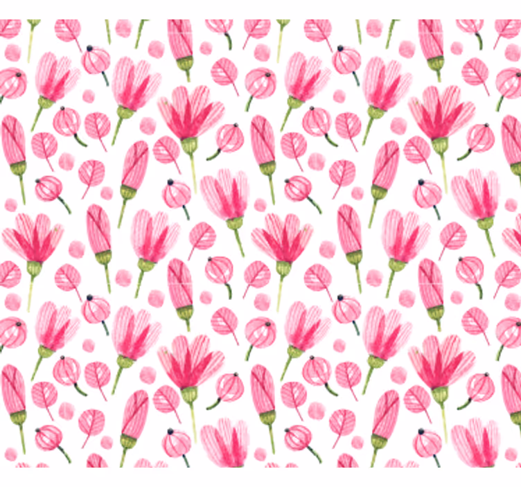 Carta da parati soggiorno motivo fiori rosa - TenStickers
