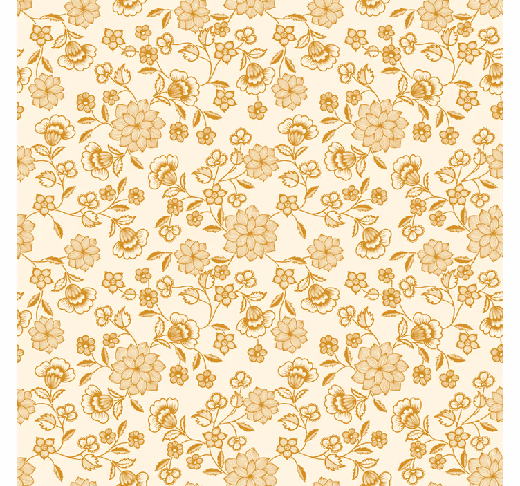 Carta da parati soggiorno paisley arancione floreale - TenStickers