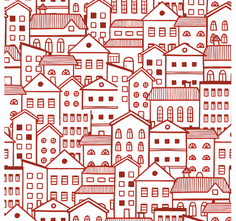 Carta da parati texture effetto fumetto città moderna - TenStickers
