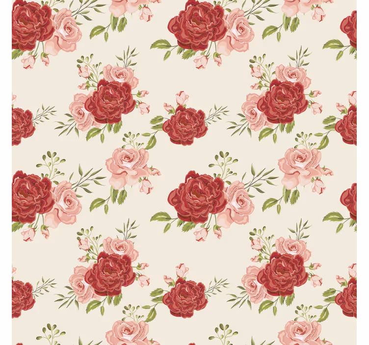 Carta da parati floreale rose eleganti - TenStickers
