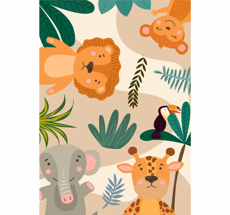 Carta da parati animali giungla nordica bambini - TenStickers