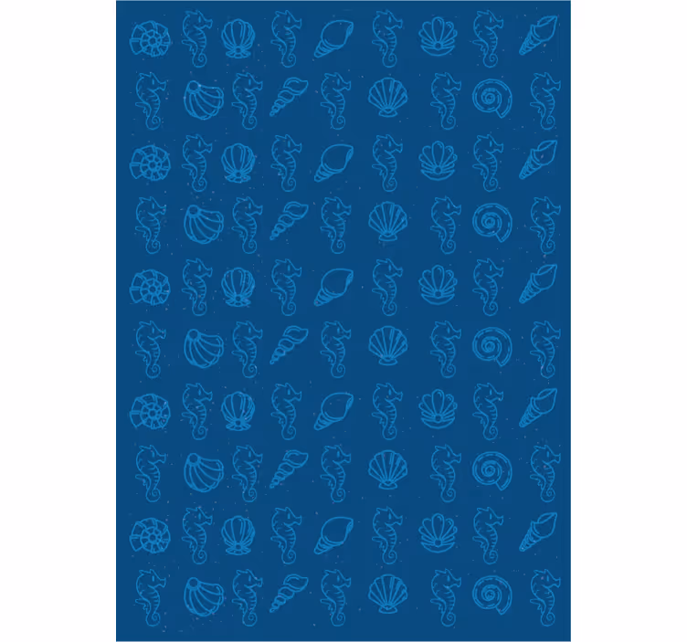 Carta da parati animali con conchiglie e cavallucci - TenStickers