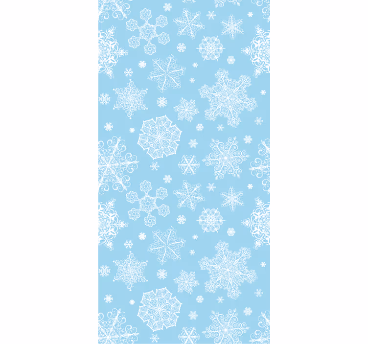 Carta da parati camera fiocchi di neve su sfondo blu - TenStickers