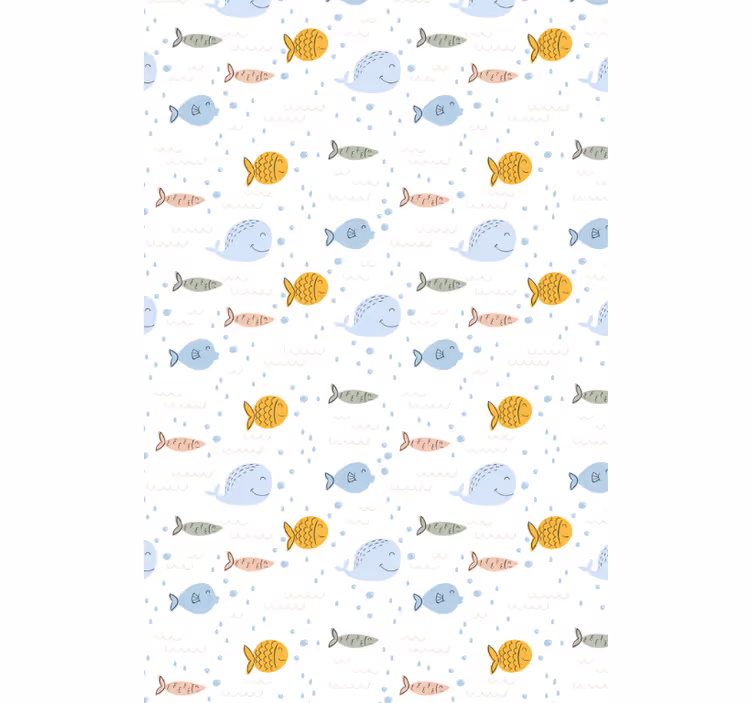 Carta da parati animali pesci cartoon multicolore - TenStickers