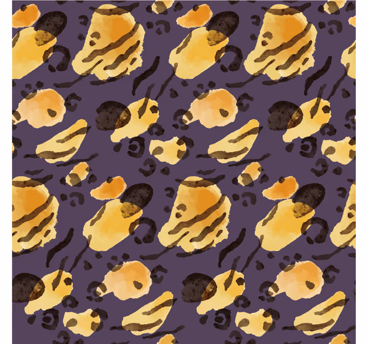 Carta da parati animali macchie di tigre aquarella - TenStickers