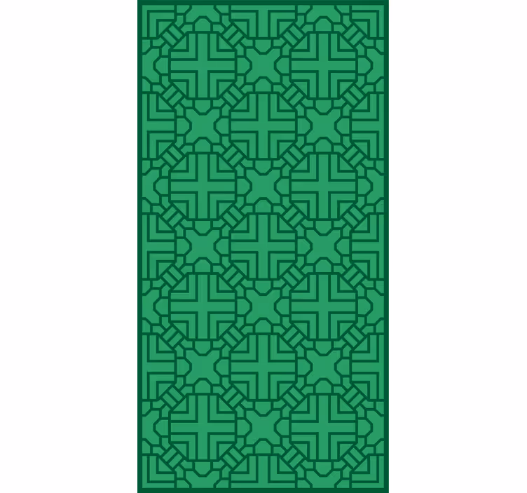 Carta da parati corridoio motivo geometrico verde - TenStickers
