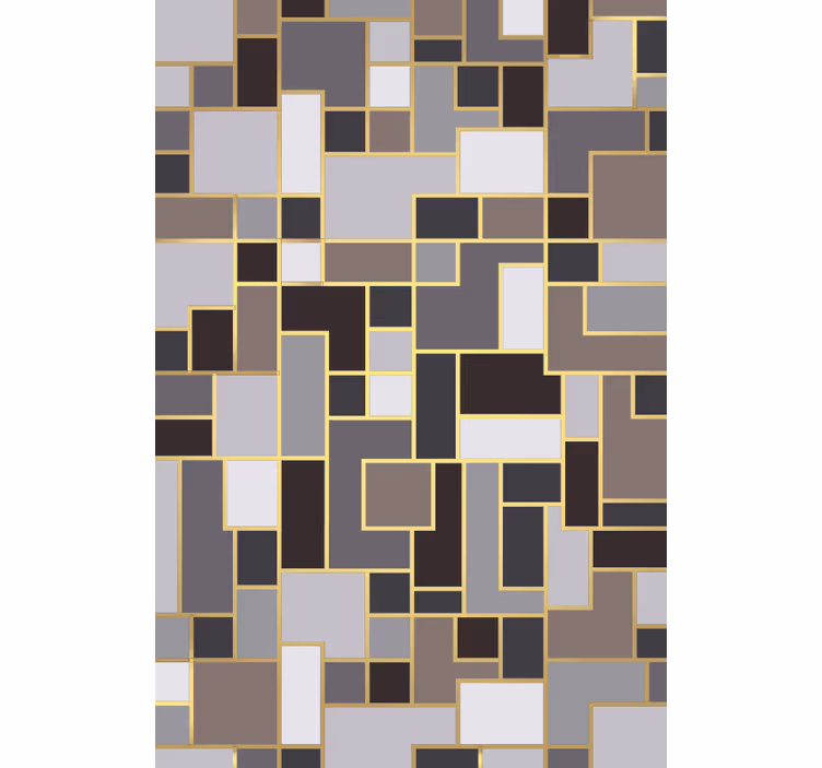 Carta da parati corridoio mosaico rettangoli grigi - TenStickers