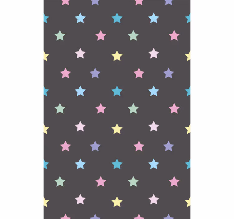 Carta da parati corridoio stelle colorate su grigio - TenStickers