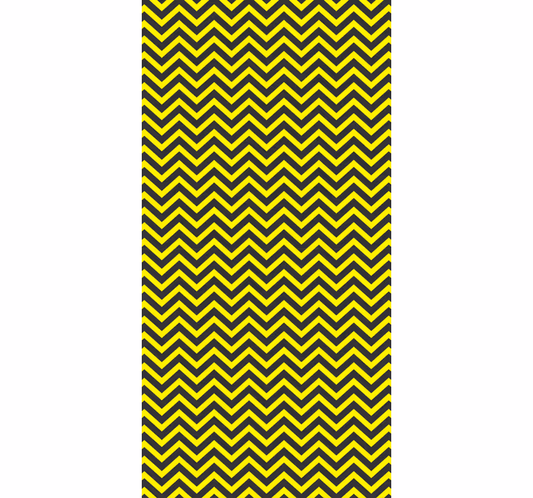 Carta da parati corridoio design zigzag giallo e nero - TenStickers