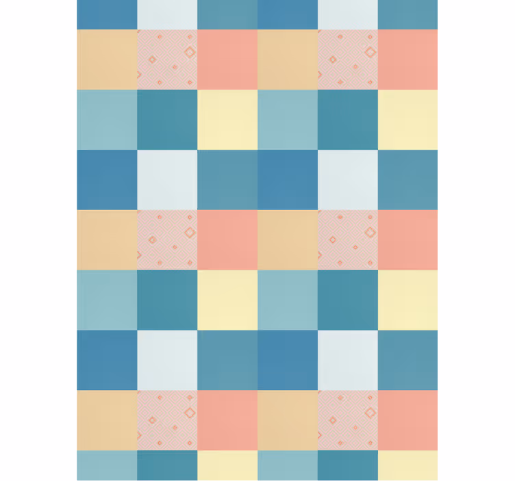 Carta da parati corridoio motivo retro patchwork colorato - TenStickers