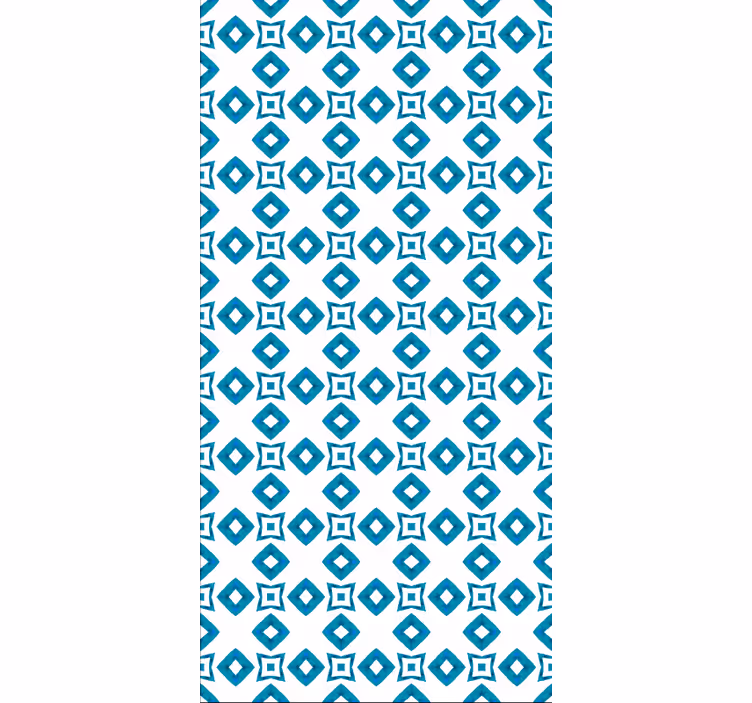 Carta da parati corridoio design geometrico blu diamantato - TenStickers