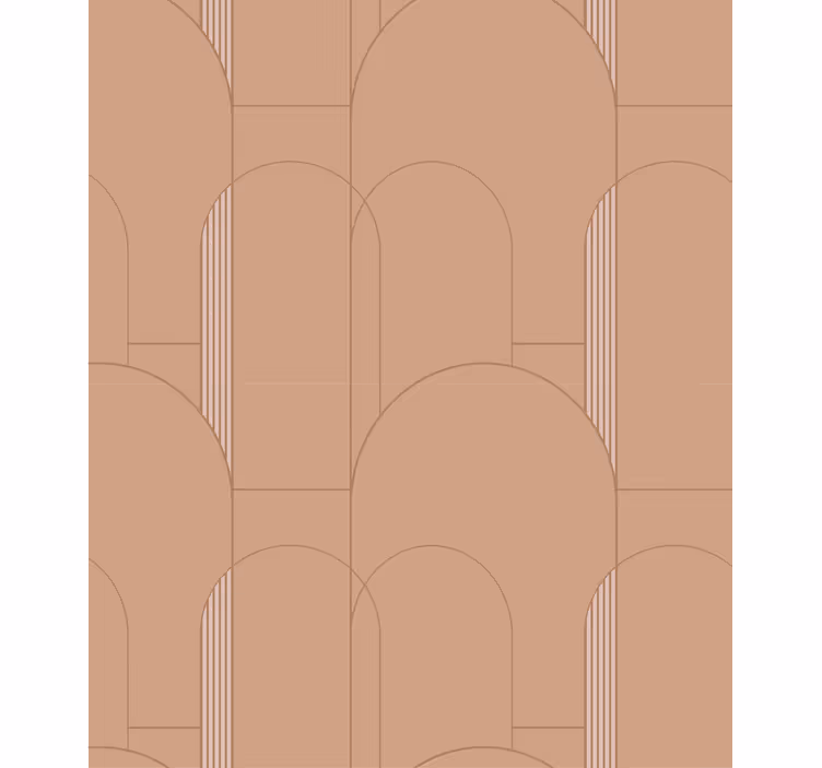 Carta da parati sala da pranzo motivo circolare terracotta - TenStickers