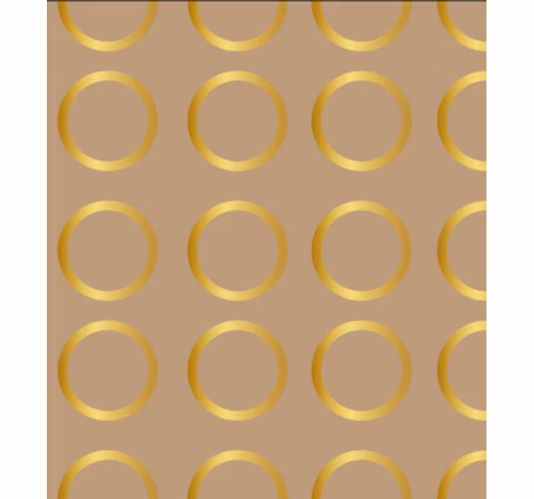 Carta da parati sala da pranzo cerchi dorati geometrici - TenStickers