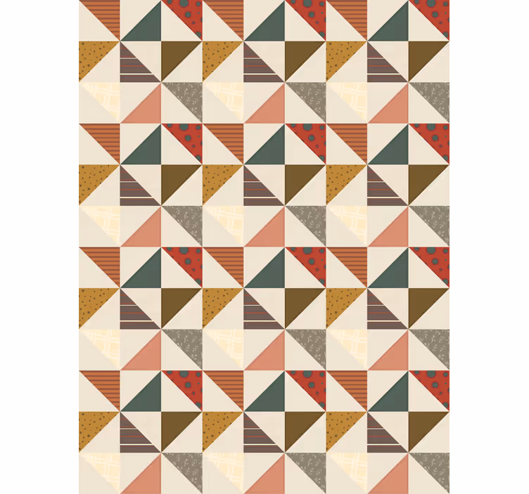 Carta da parati sala da pranzo motivo triangoli patchwork - TenStickers