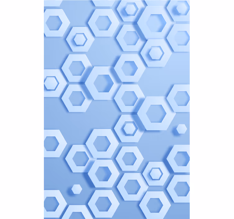 Carta da parati geometrica motivo esagonale blu - TenStickers