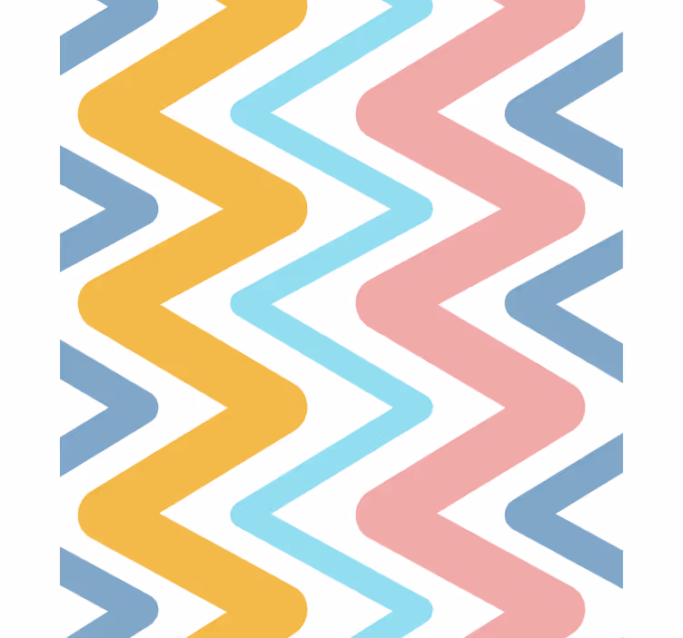 Carta da parati geometrica concetto zigzag vivace - TenStickers