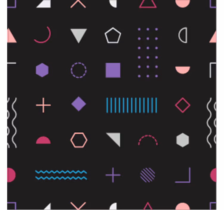 Carta da parati geometrica forme giocose - TenStickers