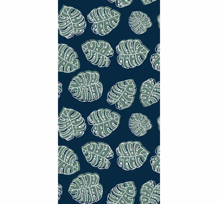 Carta da parati natura monstera deliciosa verde e blu - TenStickers