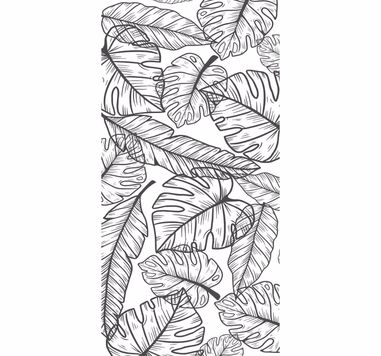 Carta da parati natura contorni foglie grandi - TenStickers