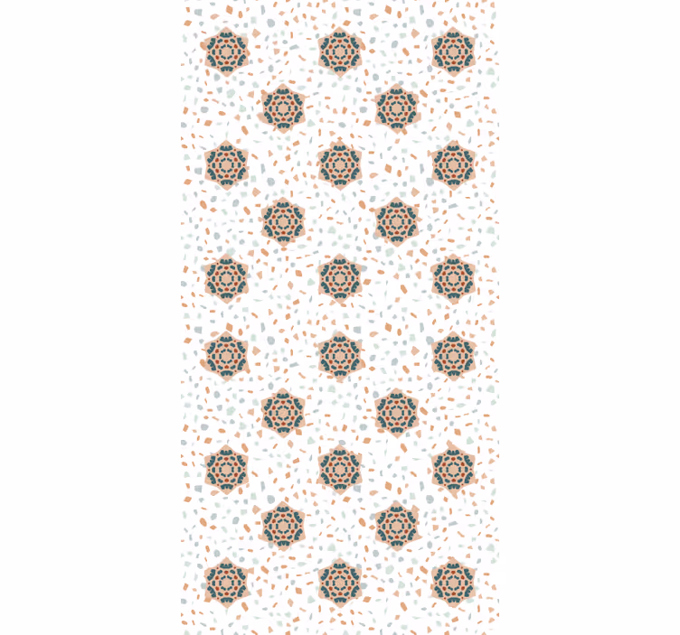 Carta da parati moderna texture terrazzo fiorito - TenStickers
