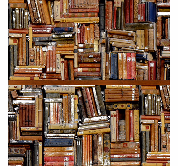 Carta da parati vintage libri impilati - TenStickers