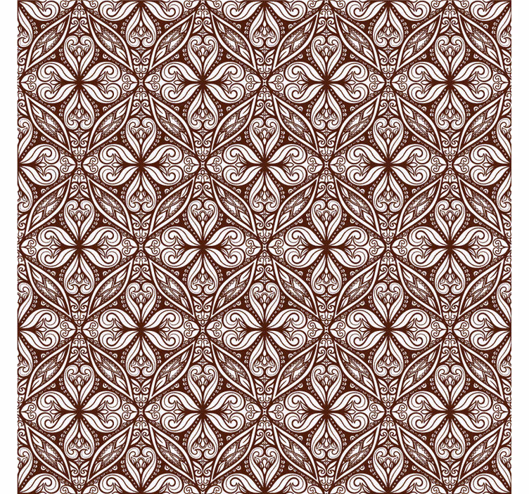 Carta da parati vintage motivo floreale marrone - TenStickers