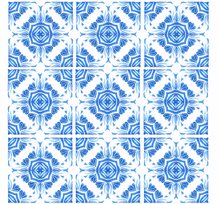 Carta da parati effetto pietra motivo blu classico - TenStickers