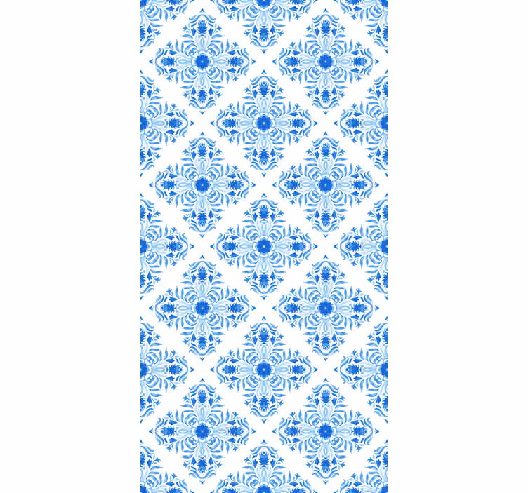 Carta da parati effetto piastrelle blu fontaine - TenStickers