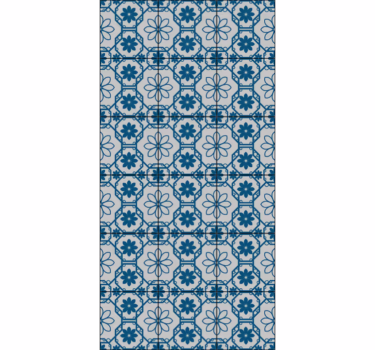 Carta da parati effetto piastrelle mosaico floreale - TenStickers