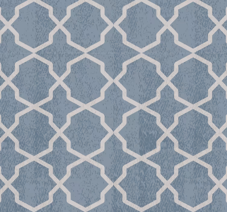 Carta da parati effetto piastrelle motivo blu geometrico - TenStickers