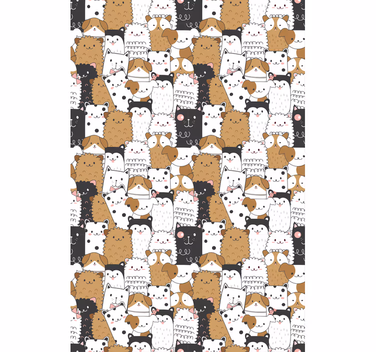 Carta da parati cameretta cani carini senza giunture - TenStickers