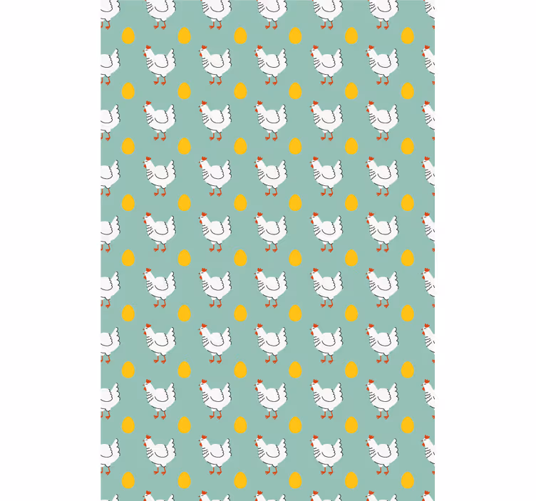 Carta da parati cameretta pulcino bianco sfondo blu - TenStickers