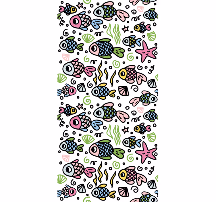 Carta da parati cameretta motivo pesci multicolori - TenStickers