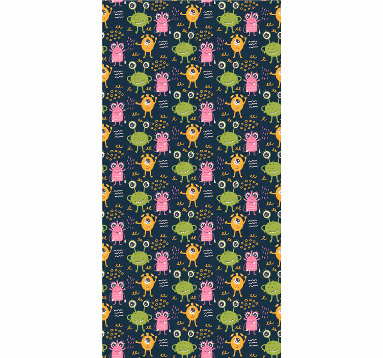 Carta da parati cameretta illustrazione alieni colorati - TenStickers