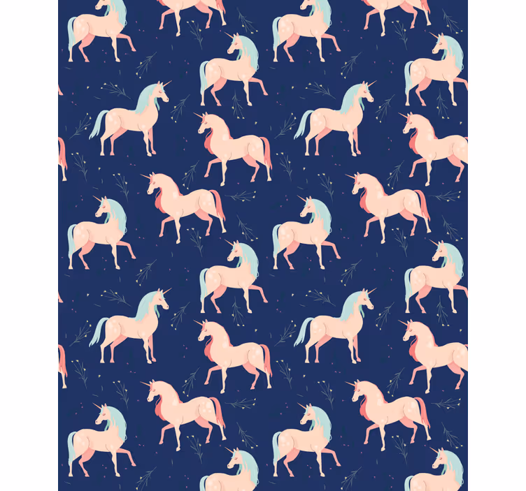 Carta da parati cameretta motivo unicorni incantati - TenStickers
