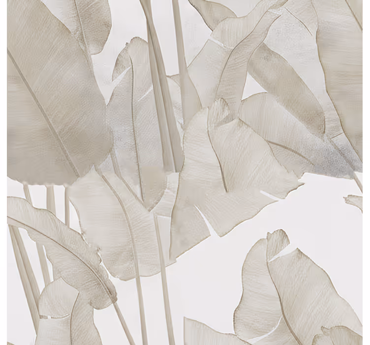 Carta da parati soggiorno foglia di banana beige - TenStickers