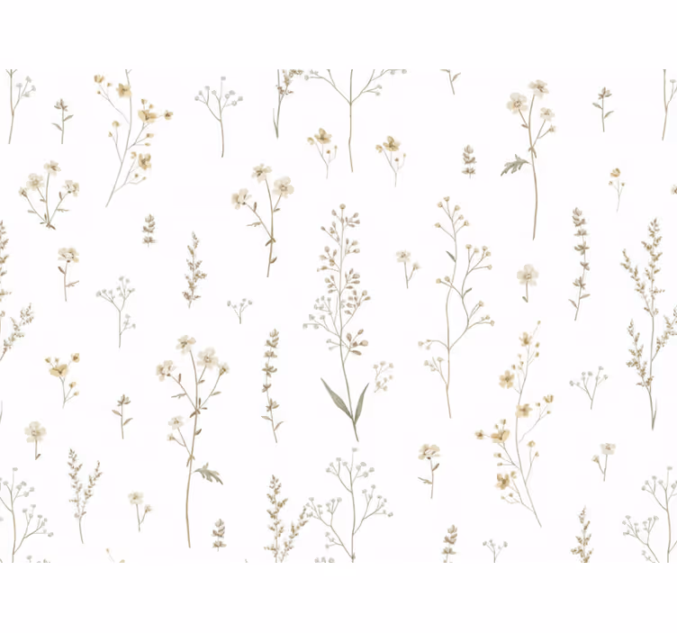 Carta da parati soggiorno fiori di campo minimalisti - TenStickers