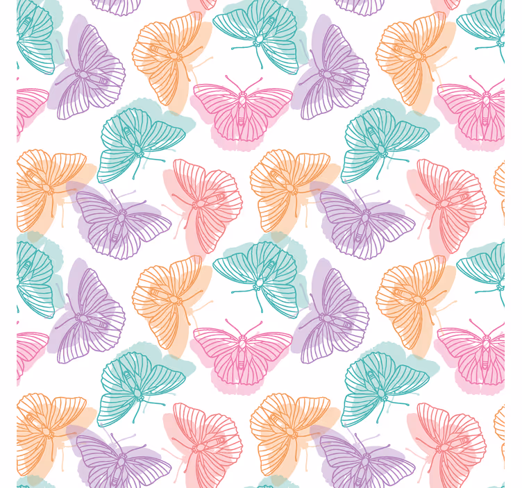 Carta da parati farfalle silhouette colorate - TenStickers