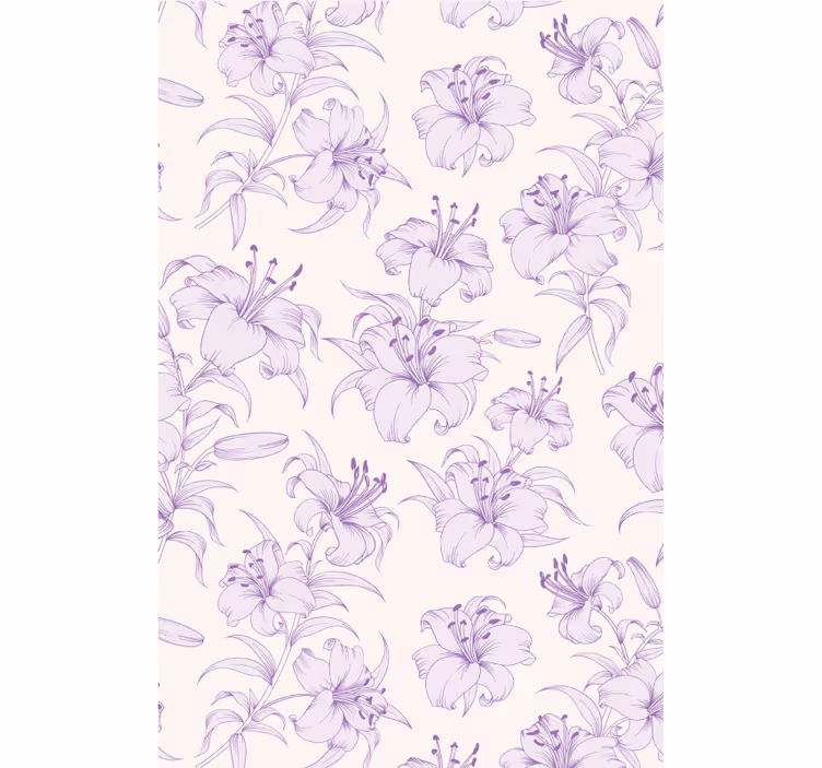 Carta da parati corridoio design floreale gigli - TenStickers