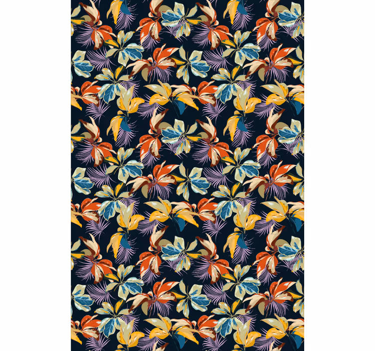 Carta da parati corridoio design floreale giglio tigre - TenStickers