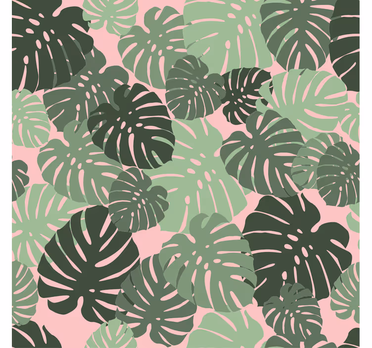 Carta da parati corridoio motivo monstera tropicale - TenStickers