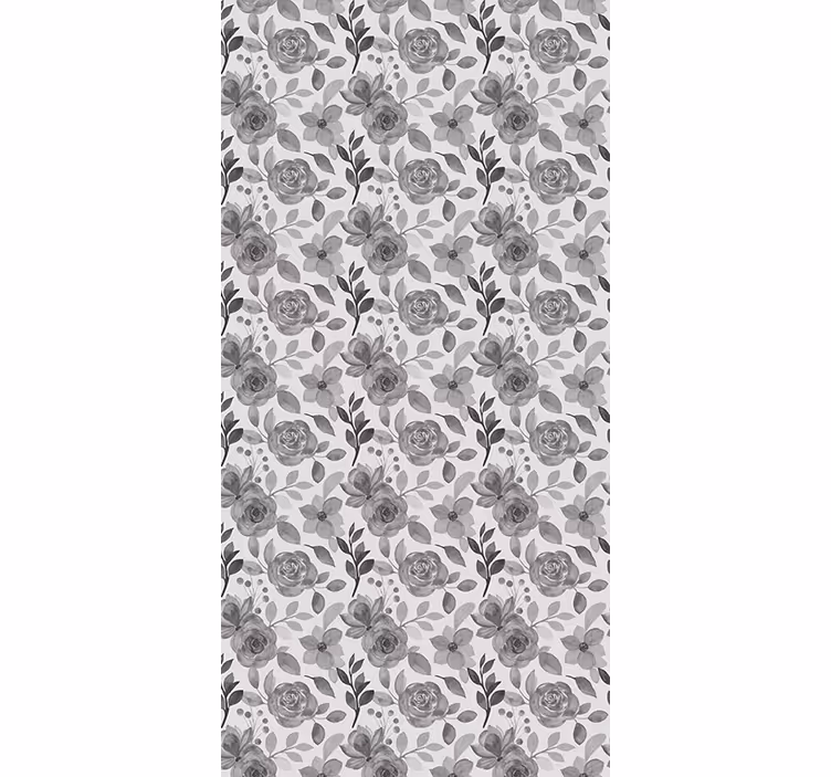 Carta da parati corridoio fiori grigi eleganti - TenStickers